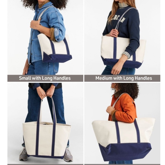 LL Bean XL Boat Tote Bag Long Handles Canyon Khaki - Picture 4 of 9